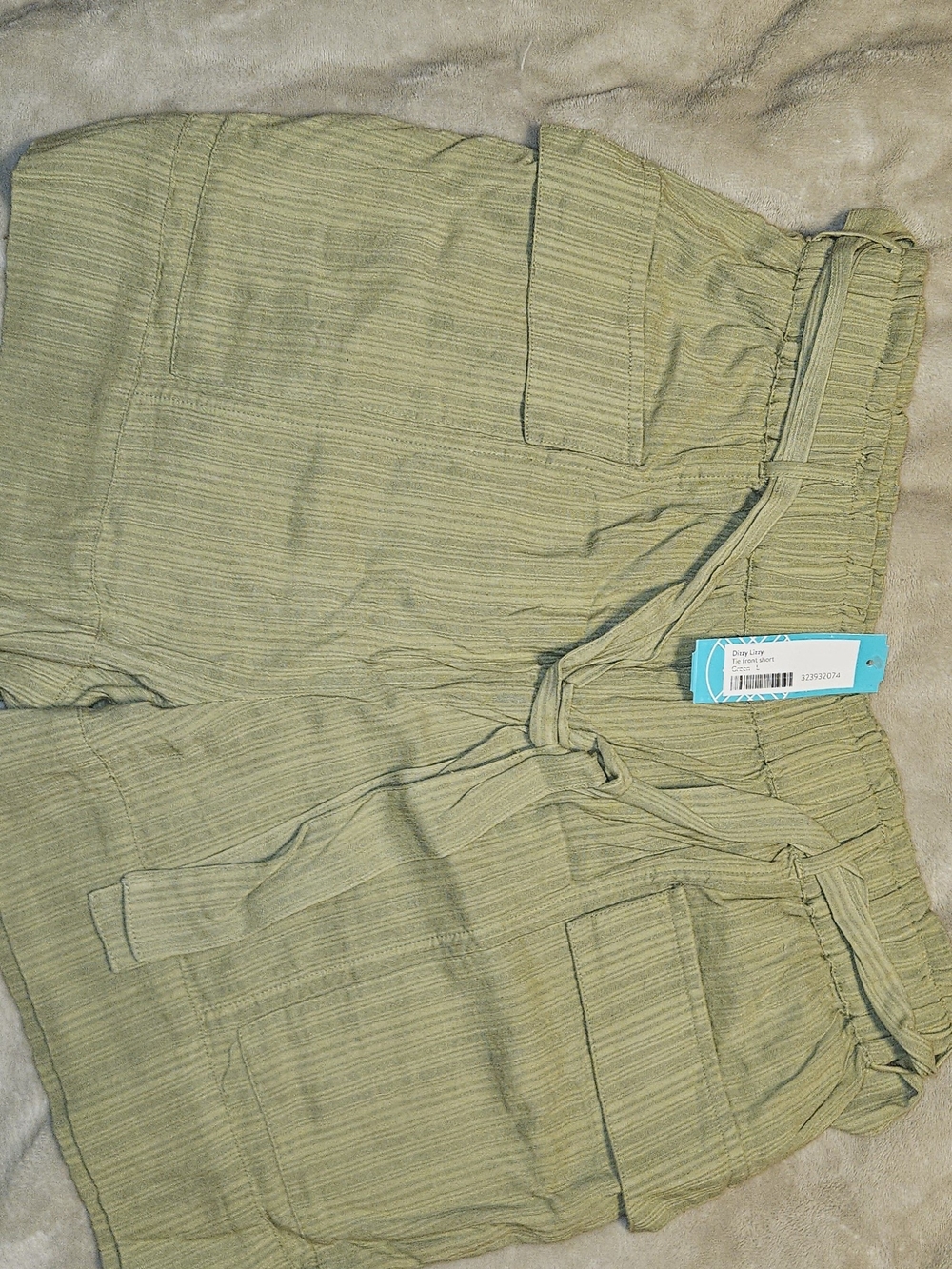 High-Waist Olive Green Utility Women’s Shorts